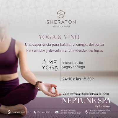 Vino & Yoga en Neptune Spa | Sheraton Mendoza Hotel