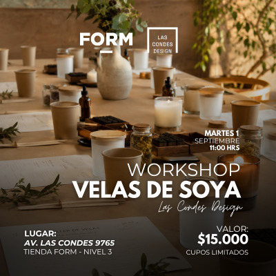 Workshop Velas de Soya en Las Condes Design